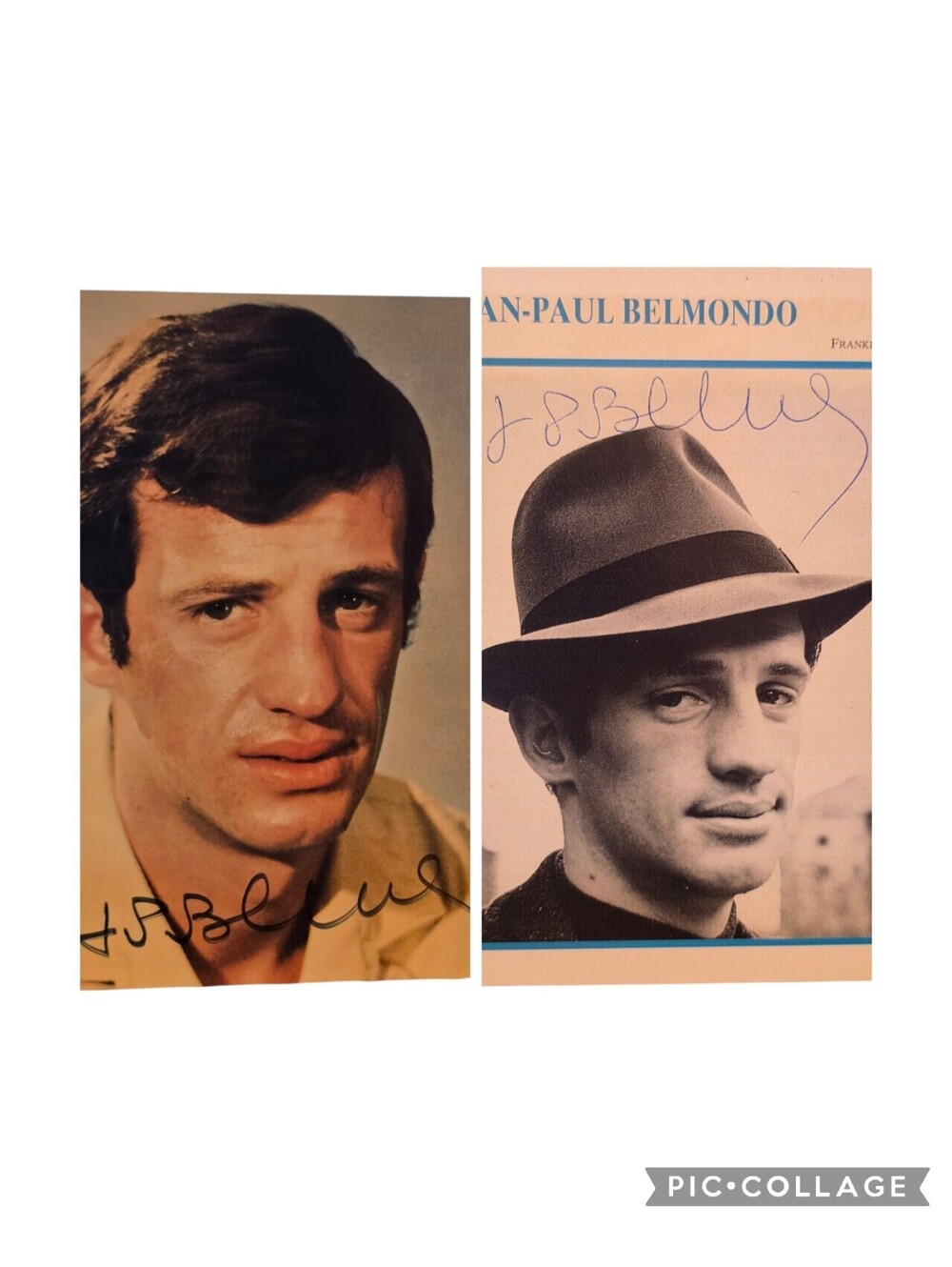 1960s Jean-Paul Belmondo Hand Signed Autograph Photo & Encyclopedia Page